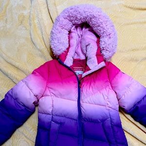 Girls snow suit coat and bibs